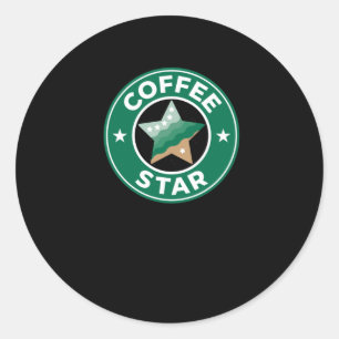 Coffee-Star-Aufkleber Runder Aufkleber
