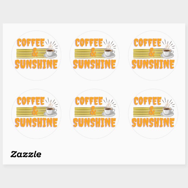 Coffee & Sunshine – Positive Morning Vibes  Runder Aufkleber (Blatt)