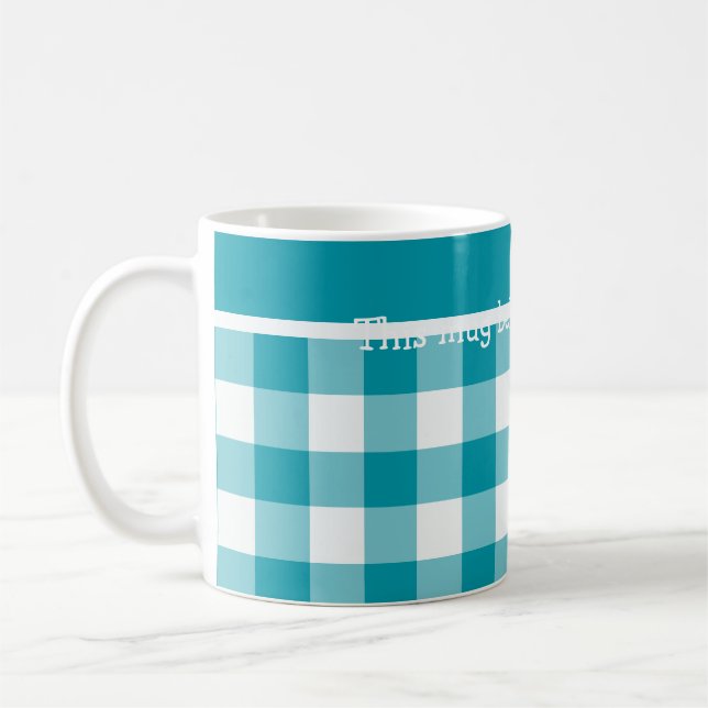 Coffee Tasse, Aquamariner Karo Gingham Kaffeetasse (Links)