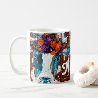 Coffee Tasse Cup für personalisierte Blume Cows