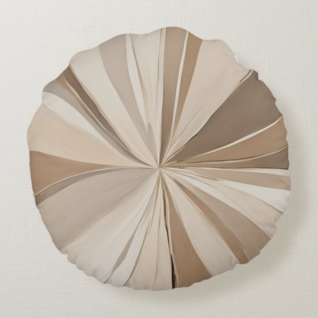 Coffee Taupe AI Art Rundes Kissen (Rückseite)