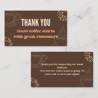 Coffee Thank You Minimal Cafe Card Treuekarte