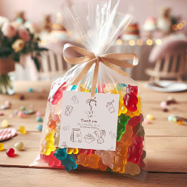 Coffee Theme Beige Cafe Bebe Brewing Baby Shower Geschenkanhänger