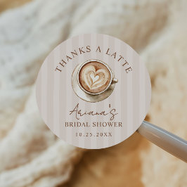 Coffee Themed Bridal Shower Runder Aufkleber