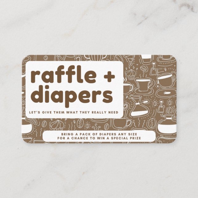 Coffee Themed Shower Diaper Raffle Enclosure Card Begleitkarte (Vorderseite)