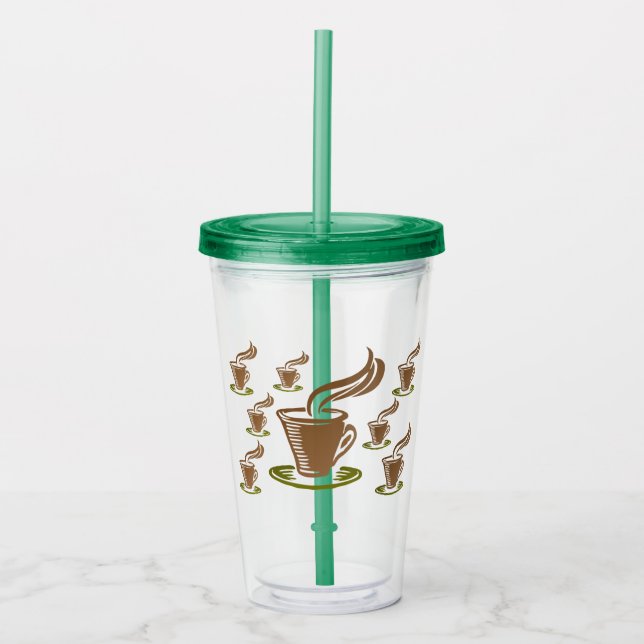 Coffee Themed Tumbler Acryltrinkbecher (Vorderseite)