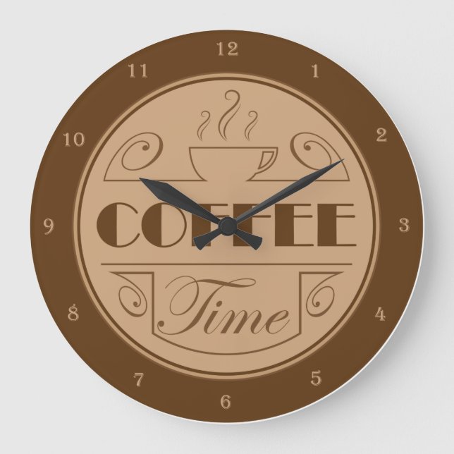 Coffee Time Acrylic Wall Clock Große Wanduhr (Vorderseite)