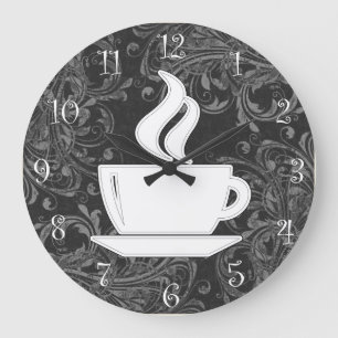 Coffee Time Clocks Große Wanduhr