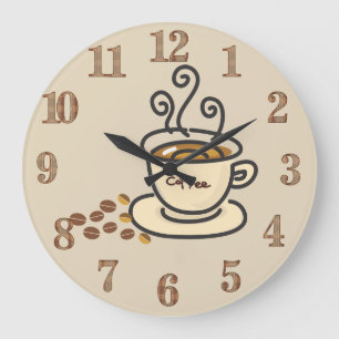 Coffee Time Coffee Lovers Clock Große Wanduhr