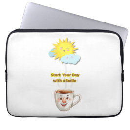 Coffee Time – Cute Smiling Cup Laptopschutzhülle