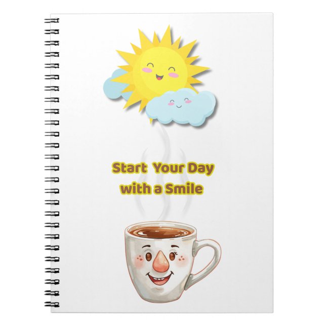 Coffee Time – Cute Smiling Cup Notizblock (Vorderseite)