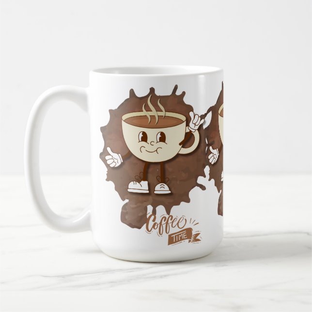 **Coffee Time – Cute Smiling Cup Steam  Kaffeetasse (Links)