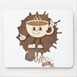 **Coffee Time – Cute Smiling Cup Steam  Mousepad