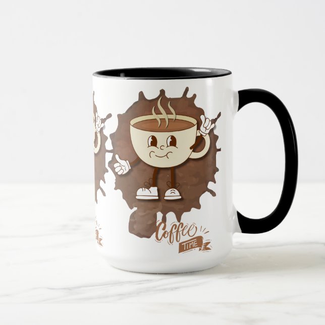 **Coffee Time – Cute Smiling Cup Steam  Tasse (Rechts)