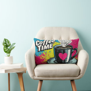 "Coffee Time" Vibranding Pop Art Tasse Design Lendenkissen