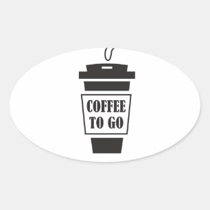 coffee to go ovaler aufkleber