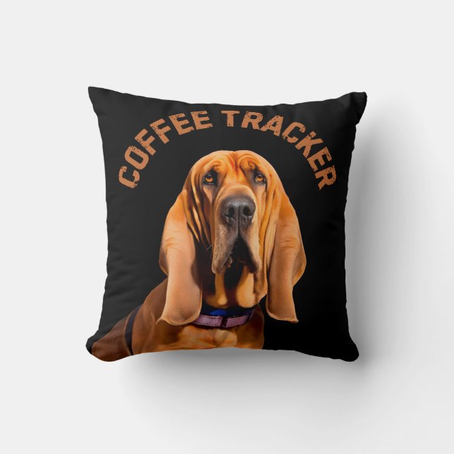 Coffee Tracker Hound Dog Kissen (Vorderseite)
