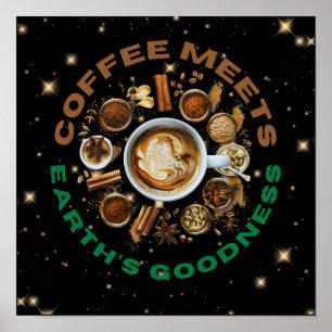 Coffee trifft auf die Güte der Erde – Cosmic Brew Poster