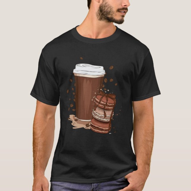 Coffee Tumbler And Macaroon Cake Aesthetics ON BAC T-Shirt (Vorderseite)