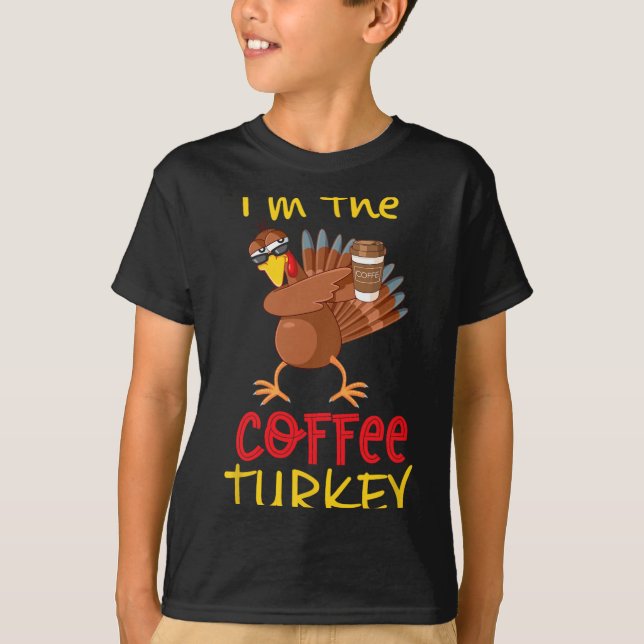 Coffee Turkey Matching Family Group Thanksgiving P T-Shirt (Vorderseite)