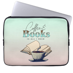 Coffee und Bücher sind alles, was ich brauche Typo Laptopschutzhülle