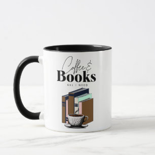 Coffee und Bücher sind alles, was ich brauche Vint Tasse