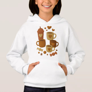 Coffee Valentine Day Love Knitted Hearts Hugs Hoodie