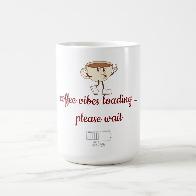 Coffee Vibes Loading – Minimale Kaffeetasse  (Mittel)