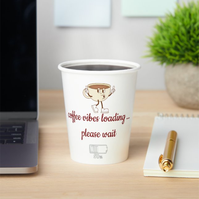 Coffee Vibes Loading – Minimale Kaffeetasse  Pappbecher (InSitu)