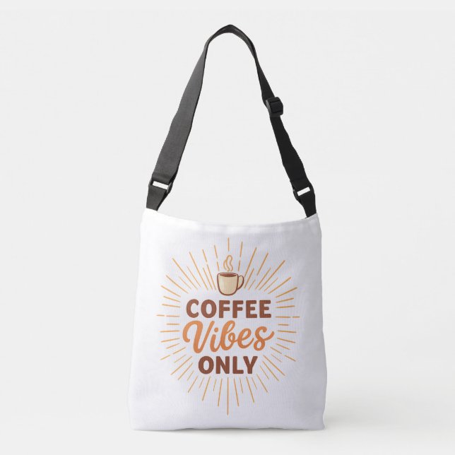 Coffee Vibes Only – Boho Coffee Design Tragetaschen Mit Langen Trägern (Vorderseite)