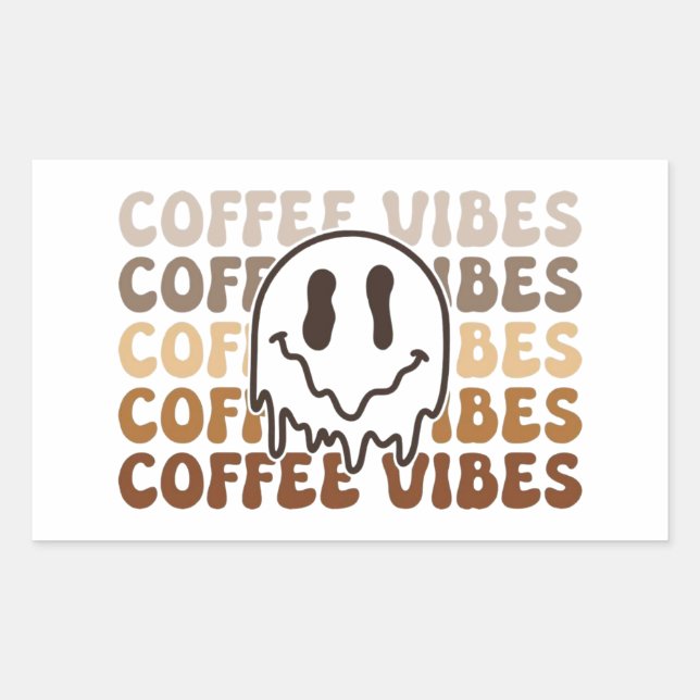 Coffee Vibes Rechteckiger Aufkleber (Vorderseite)