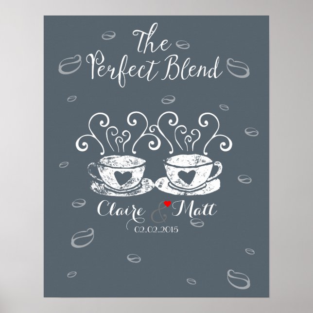 Coffee Wedding singing Guest Book Alternative Poster (Vorne)