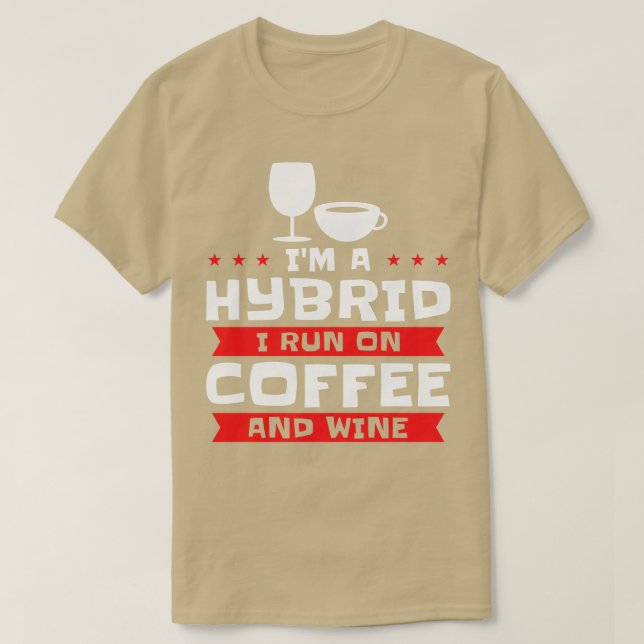 Coffee Wine Hybrid Alkohol Kaffee Addict T-Shirt (Design vorne)