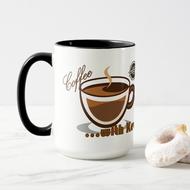 Coffee with Kevin Logo Mug Tasse (Mit Donut)