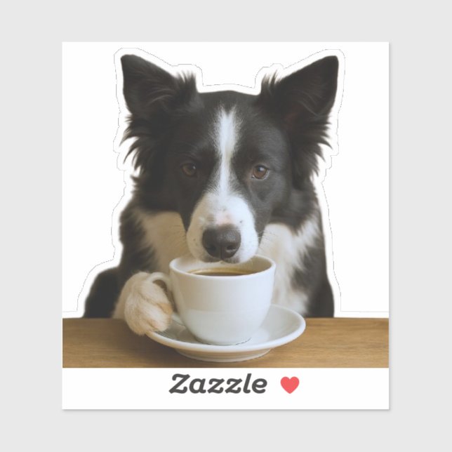 Coffee with the Collie Aufkleber (Blatt)