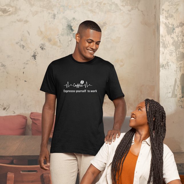 Coffee Work Zitat Espresso selbst arbeiten T-Shirt (Von Creator hochgeladen)