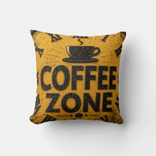 Coffee Zone Rustic Bar Farmhouse Kitchen Decor Kissen (Vorderseite)