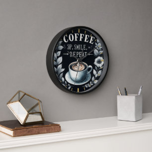 Coffeecore Dekor - Coffee Memes Tafelwand Uhr