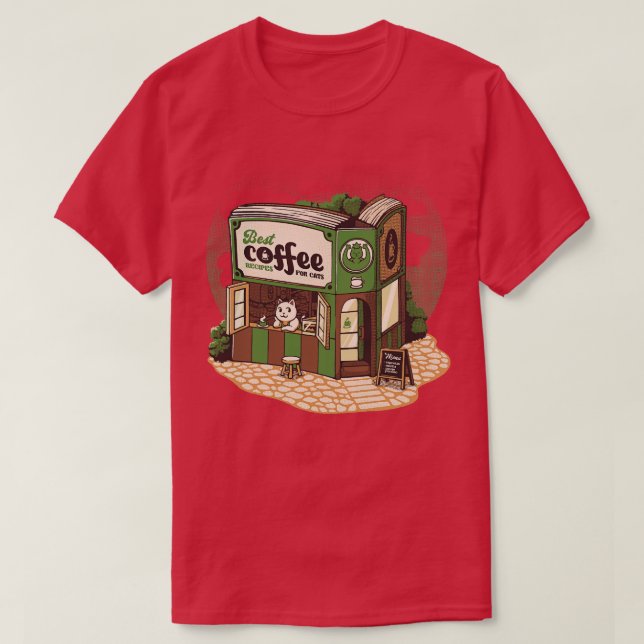 Coffeeshop Cats Buchhandlung von Tobe Fonseca T-Shirt (Design vorne)