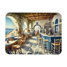 Coffeeshop in Santorin Magnet