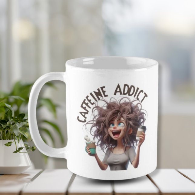 Coffein Addict - Crazy Caffeine Lady Kaffeetasse (Von Creator hochgeladen)