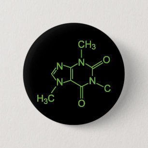 Coffein Coffee Molecule Chemisches Diagramm Button