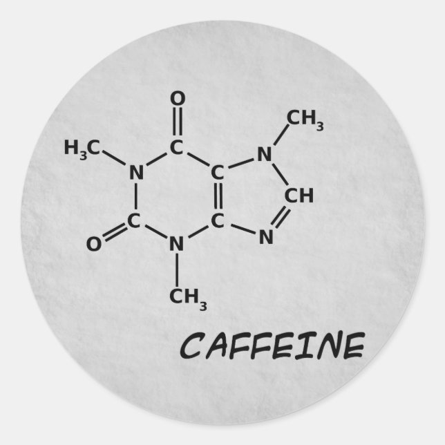 Coffein-Molecule-Aufkleber Runder Aufkleber (Vorderseite)