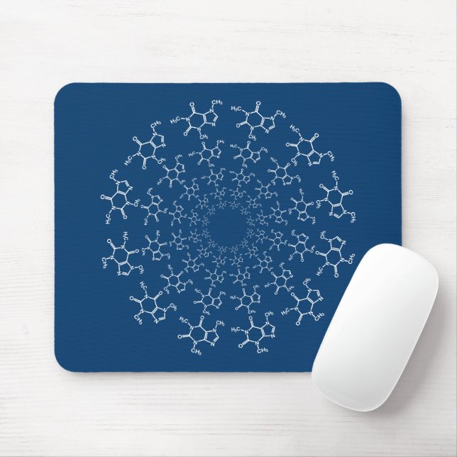 Coffein Molecule Blue Mouse Pad Mousepad (Mit Mouse)