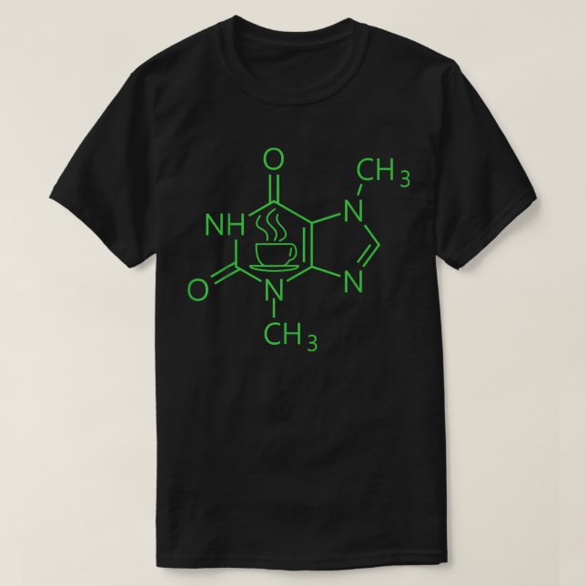 Coffein Molecule Chemie Kaffeeliebhaber Chemie T-Shirt (Design vorne)