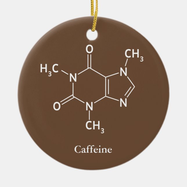 Coffein Molecule Chemie Kaffeeliebhaber Keramikornament (Vorne)