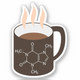 Coffein Molecule (Chemische Formel) Sonnenkaffee Aufkleber
