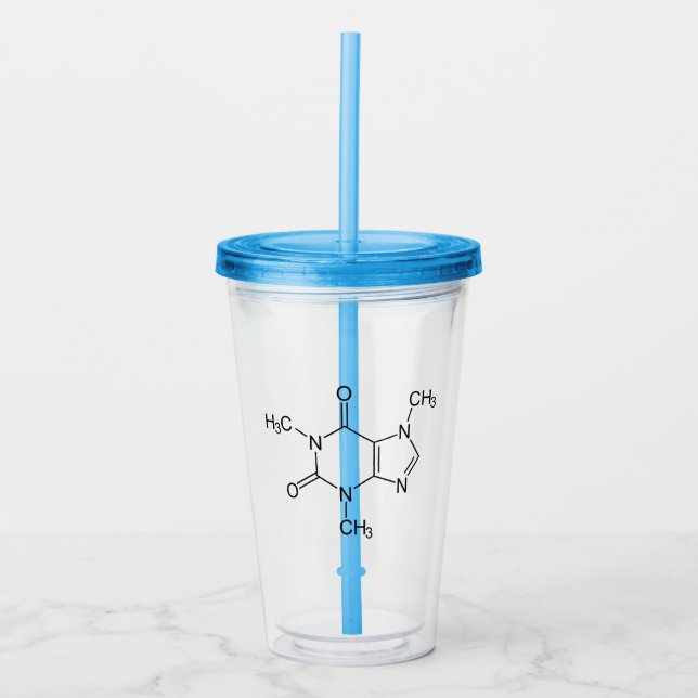 Coffein Molecule Chemistry Coffee Atome Acryltrinkbecher (Vorderseite)