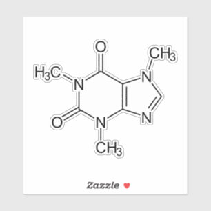 Coffein Molecule Chemistry Coffee Atome Aufkleber