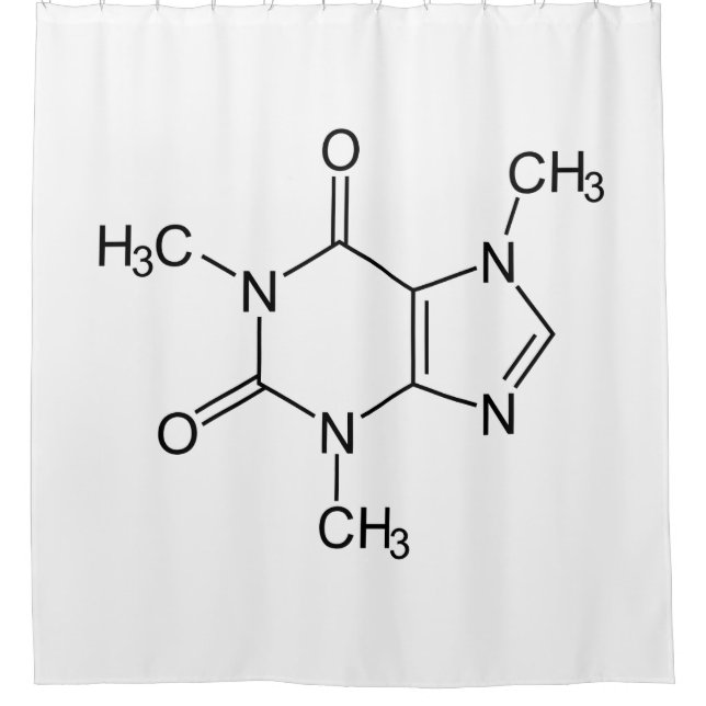 Coffein Molecule Chemistry Coffee Atome Duschvorhang (Vorderseite)